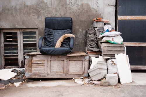 Various types of business waste segregated for recycling